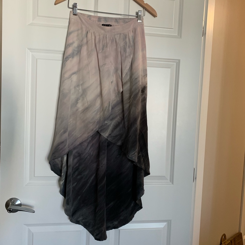 Anthropologie silk ombré tie dye high-low skirt